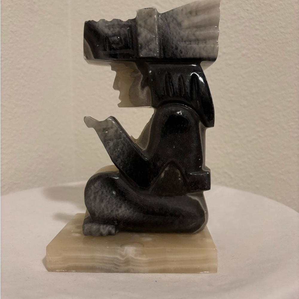 Exquisite Hand-Carved Alabaster Figurine - Ancient Warrior